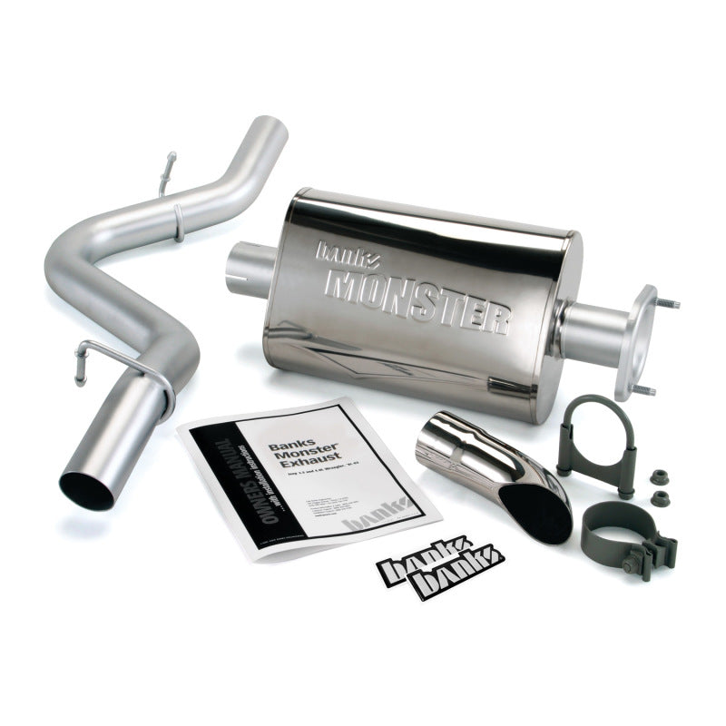 Banks Power 91-95 Jeep 4.0L Wrangler Monster Exhaust System - SS Single Exhaust w/ Chrome Tip - awdtuningtx