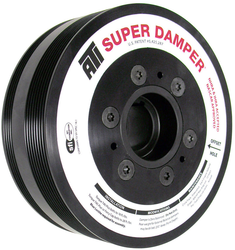 ATI Damper - 7.65in - Alum - 8 & 4 Grv - LS7 - Y Body Corvette - Gen 5 Z28 - LS3 - OEM Size - 2 Ring - awdtuningtx