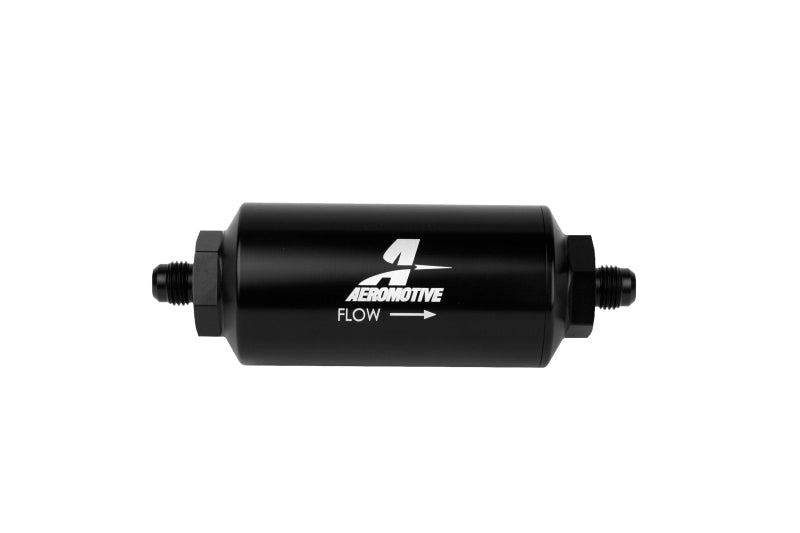 Aeromotive In-Line Filter - (AN-6 Male) 10 Micron Microglass Element Bright Dip Black Finish - awdtuningtx