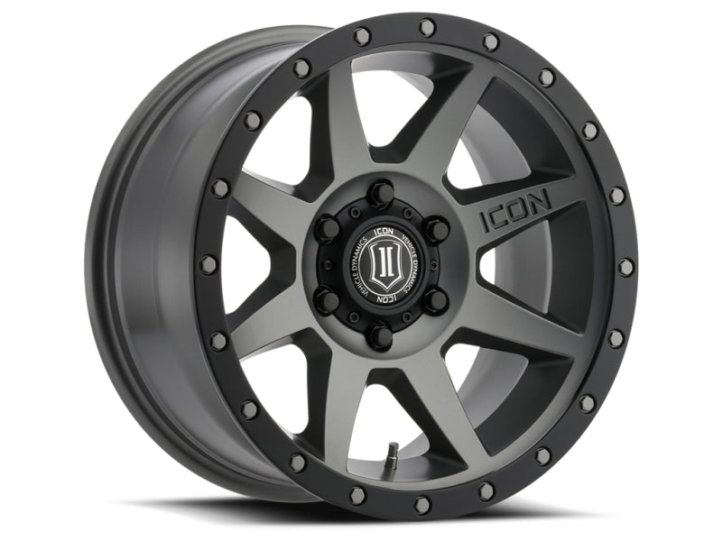 ICON Rebound 17x8.5 5x150 25mm Offset 5.75in BS 110.1mm Bore Titanium Wheel - awdtuningtx
