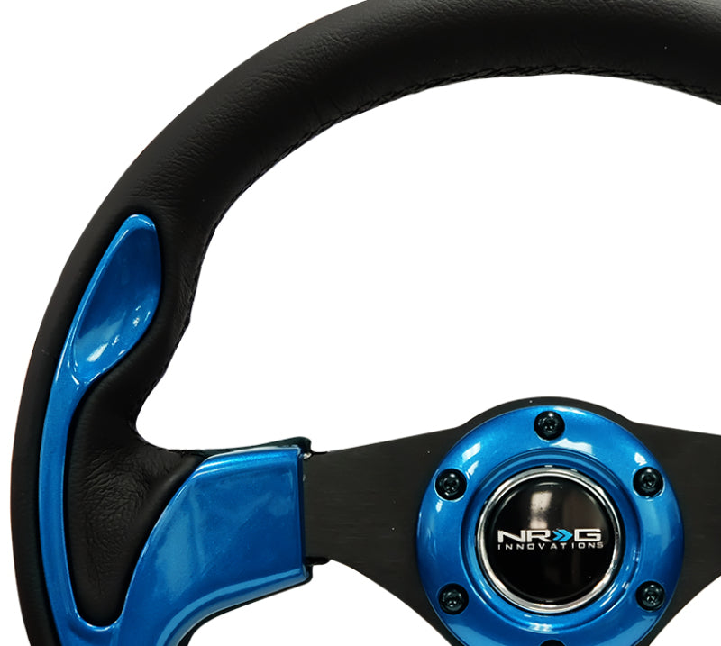 NRG Reinforced Steering Wheel (320mm) Blk w/Blue Trim - awdtuningtx