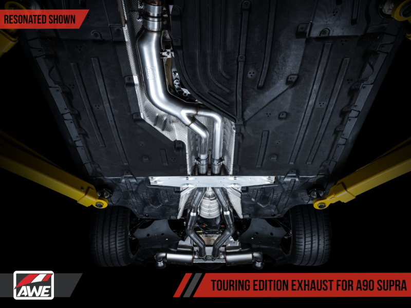 AWE 2020 Toyota Supra A90 Resonated Touring Edition Exhaust - 5in Chrome Silver Tips - awdtuningtx