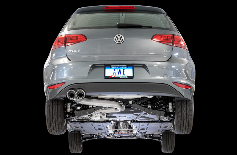 AWE Tuning VW MK7 Golf 1.8T Track Edition Exhaust w/Diamond Black Tips (90mm) - awdtuningtx