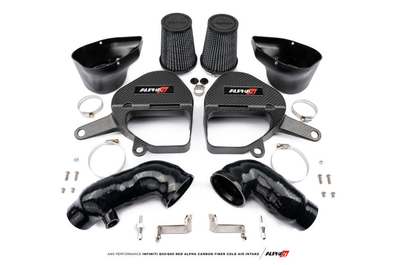 AMS Performance Infiniti Q50/Q60 Red Alpha Matte Carbon Intake Kit - awdtuningtx