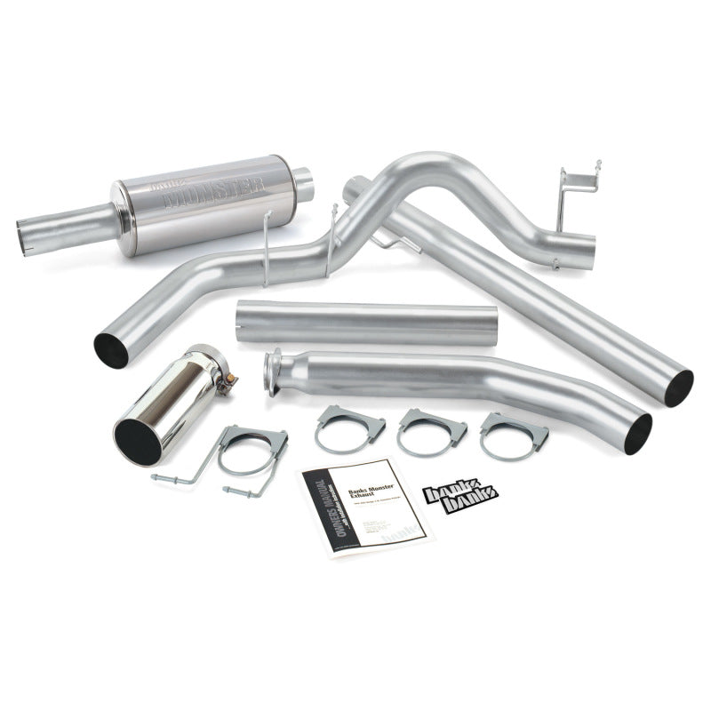 Banks Power 98-02 Dodge 5.9L Ext Cab Monster Exhaust System - SS Single Exhaust w/ Chrome Tip - awdtuningtx