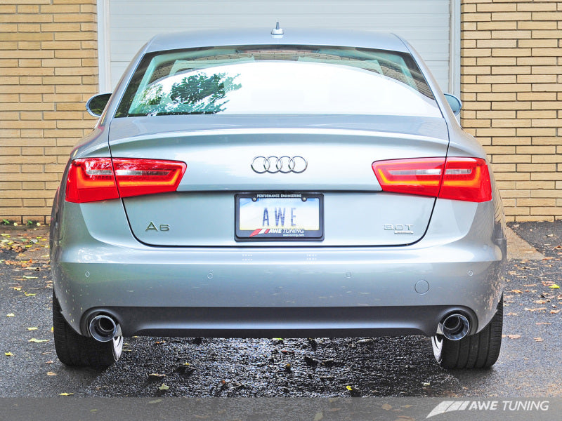 AWE Tuning Audi C7 A6 3.0T Touring Edition Exhaust - Dual Outlet Chrome Silver Tips - awdtuningtx