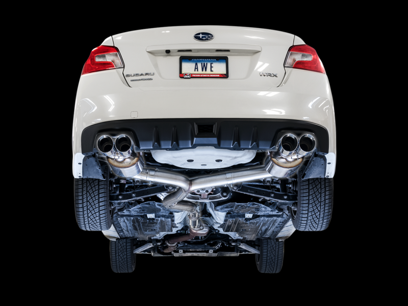 AWE Tuning 2015+ Subaru WRX VA Sedan Touring Edition Exhaust - Chrome Silver Tips (102mm) - awdtuningtx