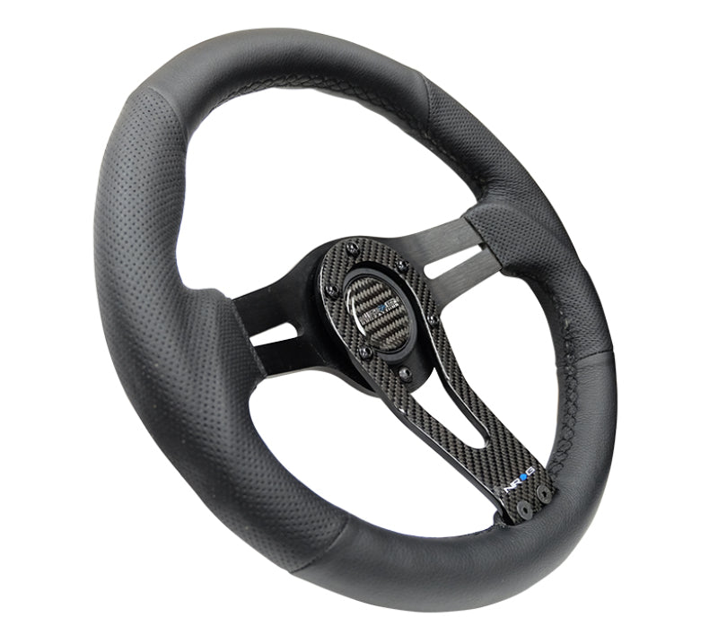 NRG Reinforced Steering Wheel (320mm) w/Carbon Center Spoke - awdtuningtx