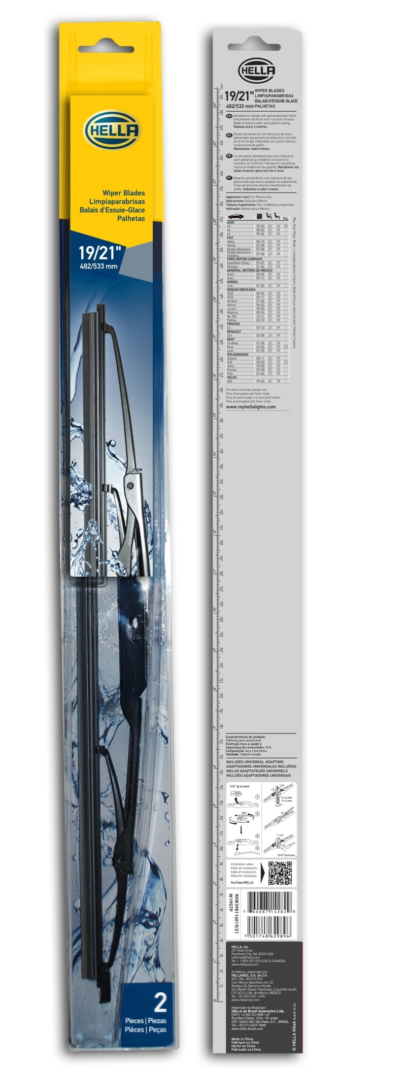 Hella Standard Wiper Blade 19in/21in - Pair - awdtuningtx