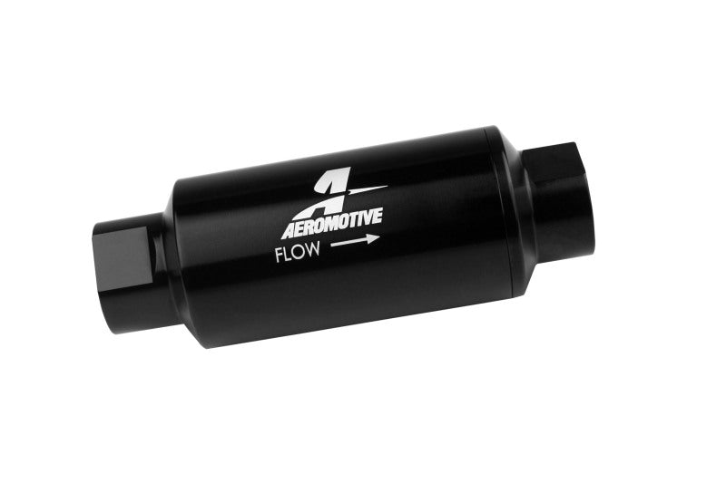 Aeromotive In-Line Fuel Filter 40-M Stainless Mesh Element ORB-10 Port (Bright-Dip Black) 2in. OD - awdtuningtx