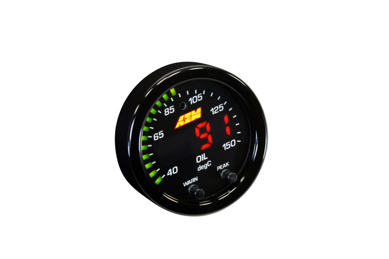 AEM X-Series Temperature 100-300F Gauge Kit (ONLY Black Bezel and Water Temp. Faceplate) - awdtuningtx