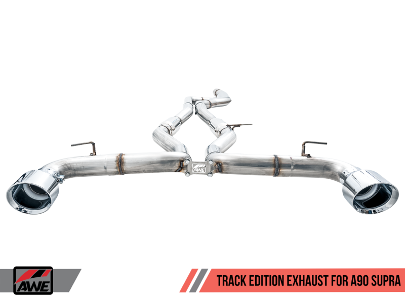 AWE Tuning 2020 Toyota Supra A90 Track Edition Exhaust - 5in Chrome Silver Tips - awdtuningtx