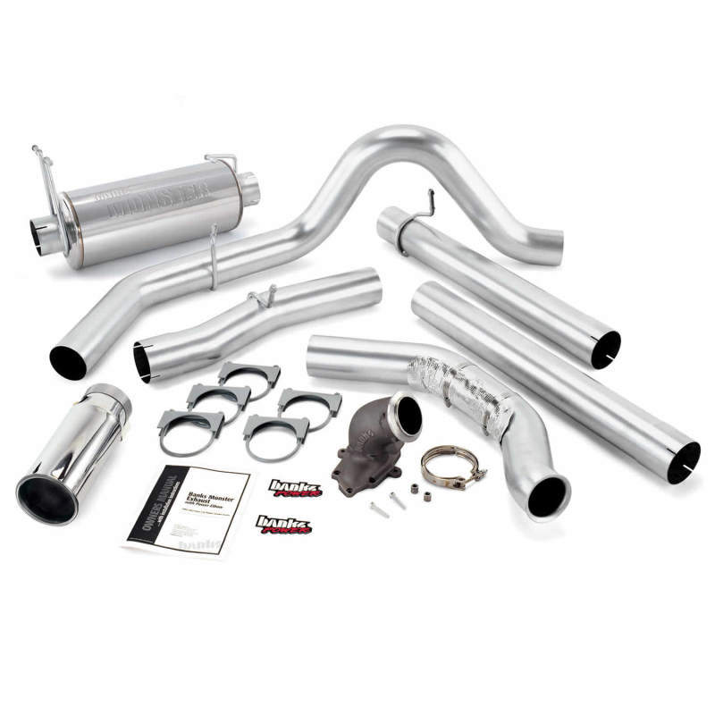 Banks Power 99-03 Ford 7.3L Monster Exh w/ Power Elbow - SS Single Exh w/ Chrome Tip - awdtuningtx