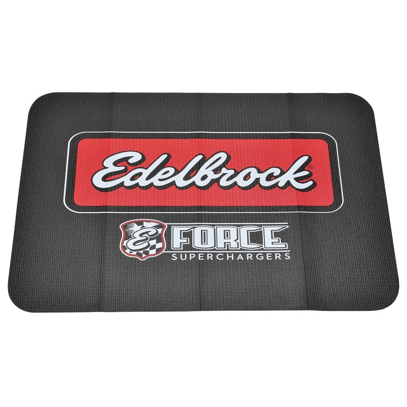 Edelbrock Racing Fender Cover - PVC Foam Mat - 2 Color Printed Edelbrock Racing Logo - awdtuningtx