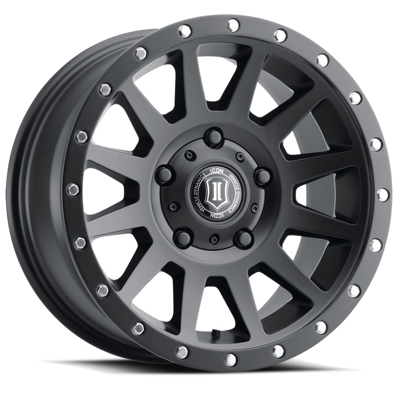 ICON Compression 17x8.5 5x150 25mm Offset 5.75in BS 110.1mm Bore Satin Black Wheel - awdtuningtx