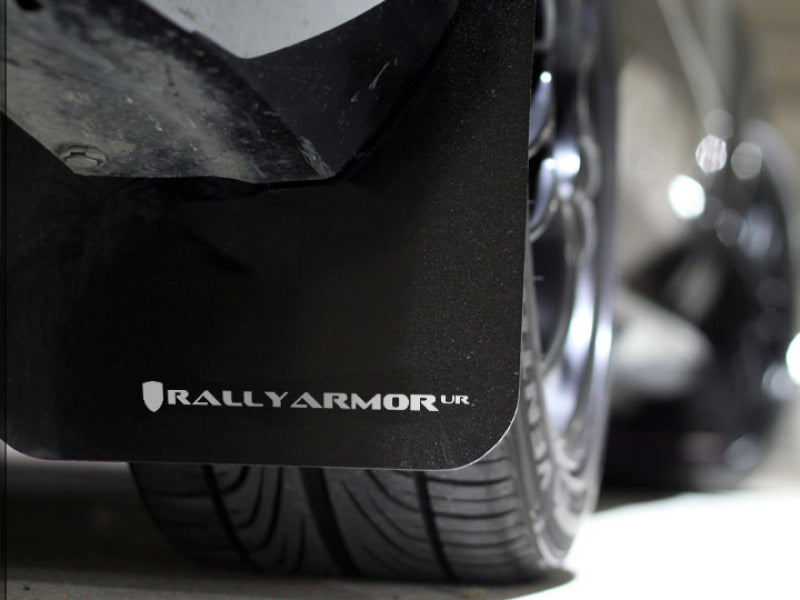 Rally Armor 02-07 Subaru WRX/STI/RS/2.5i (Wagons Req. Mod.) Black UR Mud Flap w/ White Logo - awdtuningtx