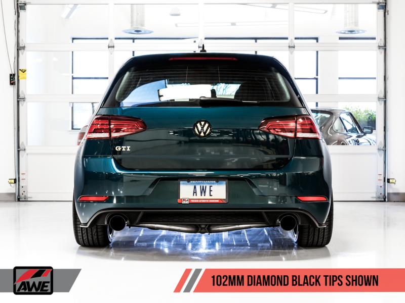 AWE Tuning Volkswagen GTI MK7.5 2.0T Touring Edition Exhaust w/Diamond Black Tips 102mm - awdtuningtx
