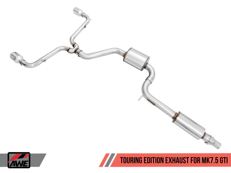 AWE Tuning Volkswagen GTI MK7.5 2.0T Touring Edition Exhaust w/Chrome Silver Tips 102mm - awdtuningtx