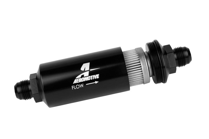 Aeromotive In-Line Filter - (AN -10 Male) 40 Micron Stainless Mesh Element Bright Dip Black Finish - awdtuningtx