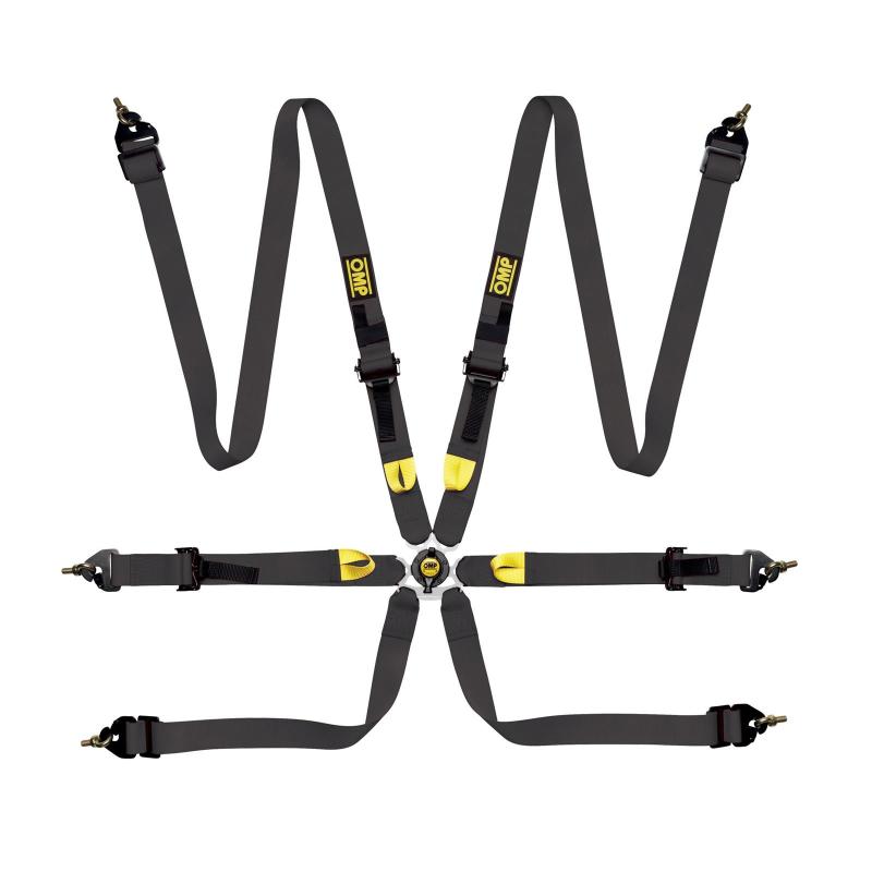 OMP Safety Harness First 2In Black (Fia 8853-2016) Pull Up - Steel Adj - awdtuningtx