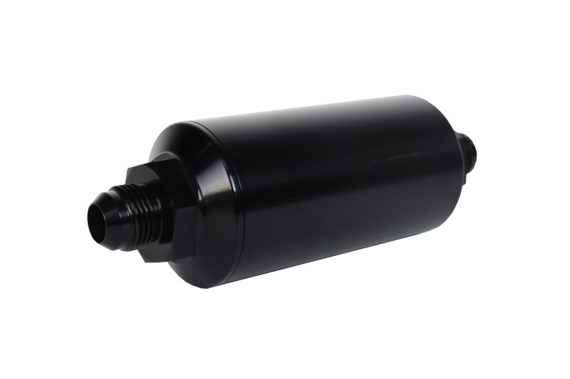 Aeromotive In-Line Filter - (AN -8 Male) 10 Micron Fabric Element Bright Dip Black Finish - awdtuningtx