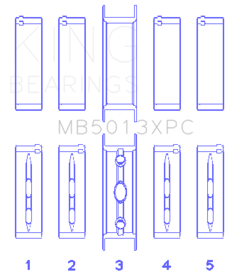 King GM Vortec / LS-Series Gen III / IV Crankshaft Main Bearing Set (Set of 5) - awdtuningtx