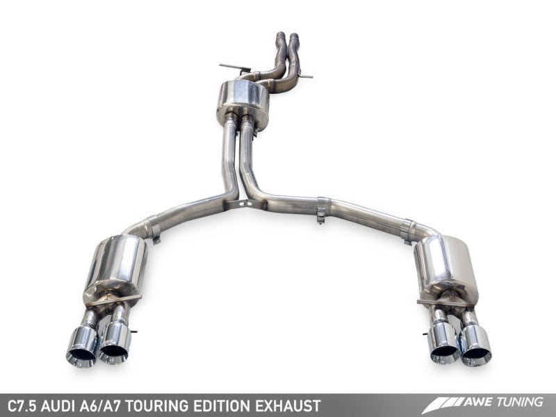 AWE Tuning Audi C7.5 A6 3.0T Touring Edition Exhaust - Quad Outlet Diamond Black Tips - awdtuningtx