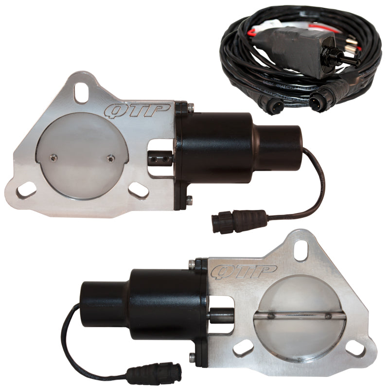 QTP 3in Bolt-On QTEC Dual Electric Cutout Valves - Pair - awdtuningtx