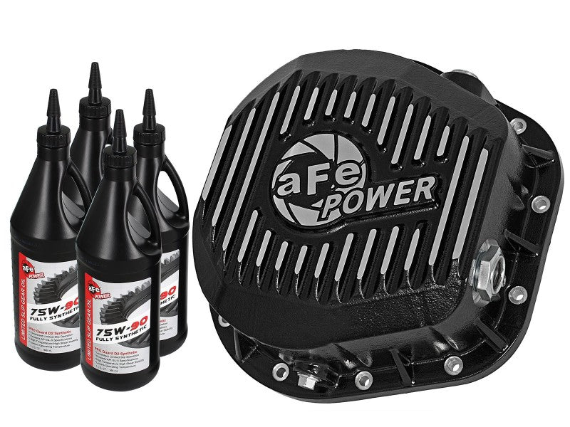 aFe Pro Series Rear Diff Cover Kit Black w/ Gear Oil 86-16 Ford F-250/F-350 V8 7.3L/6.0L/6.4L/6.7L - awdtuningtx