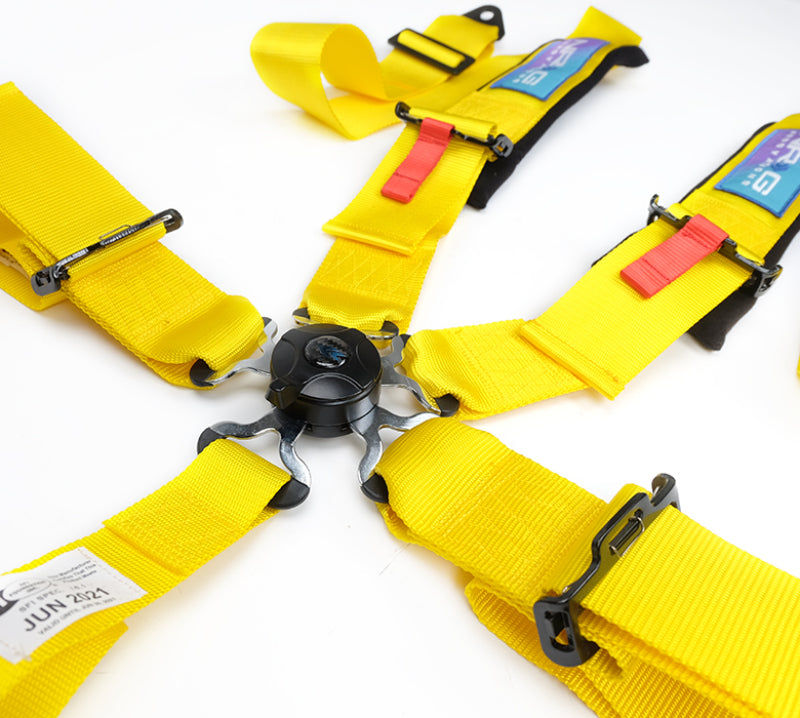 NRG 5PT 3in. Seat Belt Harness / Cam Lock - Yellow - awdtuningtx