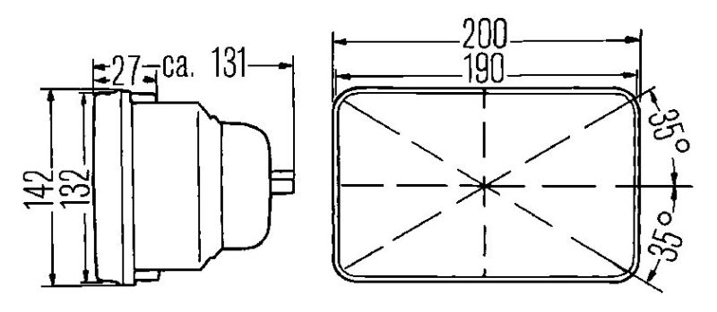 Hella Vision Plus 8in x 6in Sealed Beam Conversion Headlamp - Single Lamp - awdtuningtx