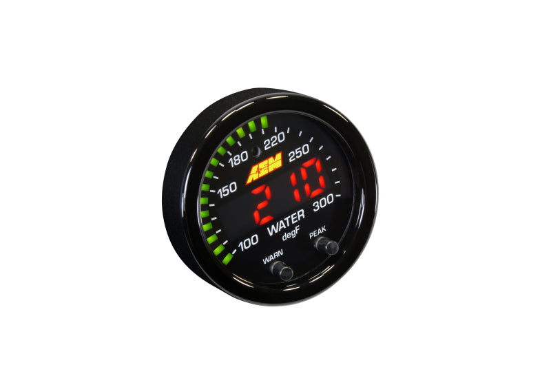 AEM X-Series Temperature 100-300F Gauge Kit (ONLY Black Bezel and Water Temp. Faceplate) - awdtuningtx