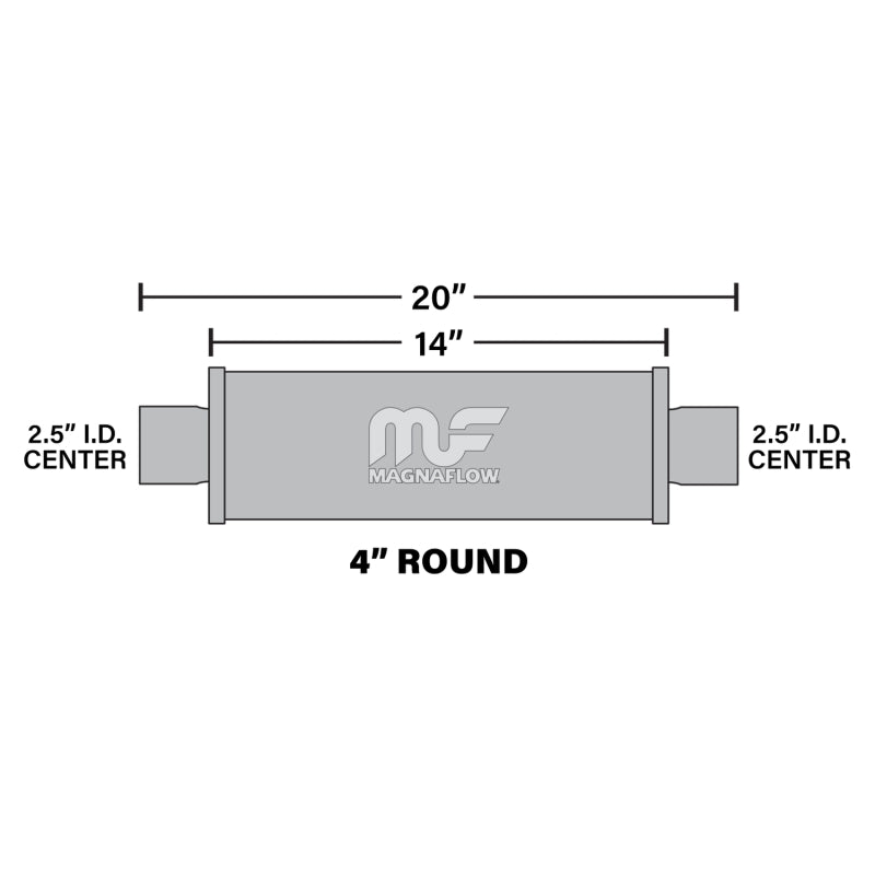 MagnaFlow Muffler Mag SS 14X4X4 2.5X2.5 - awdtuningtx