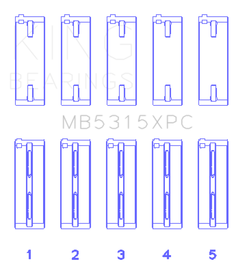 King 1992+ Mitsubishi 4G63/4G64 EVO I-IV (Size .026) Coated Performance Main Bearing Set - awdtuningtx