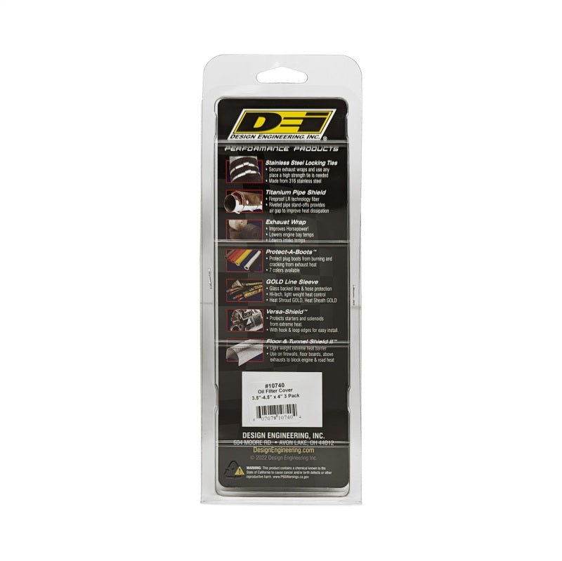 DEI Oil Filter Heat Shield 3.5in x 4.5in x 4in - 3 Pack - awdtuningtx