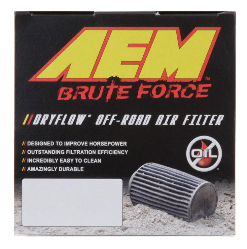AEM Dryflow Conical Air Filter 2.75in Flange ID / 6in Base OD / 5.125in Top OD / 9.125in Height - awdtuningtx