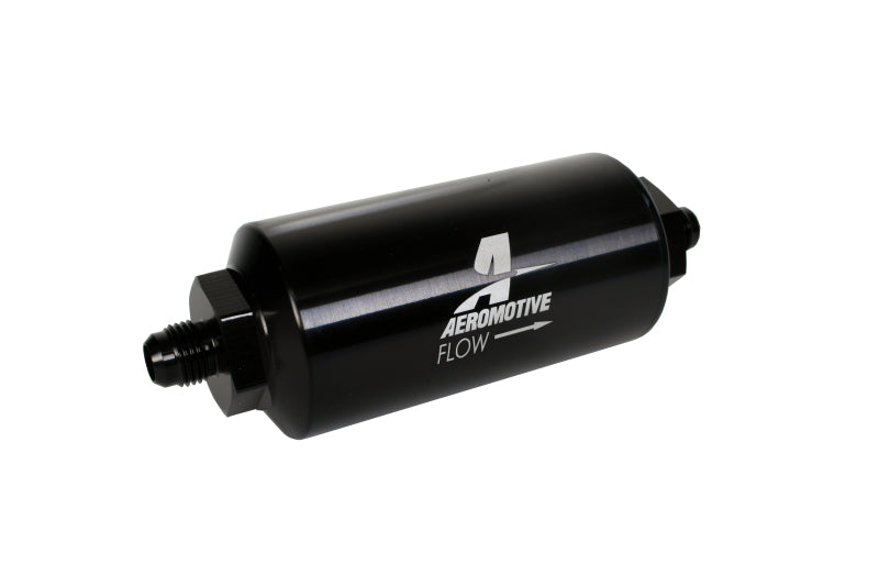 Aeromotive In-Line Filter - (AN-6 Male) 10 Micron Microglass Element Bright Dip Black Finish - awdtuningtx