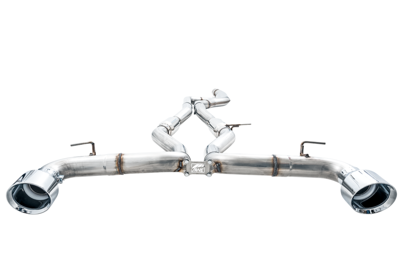AWE Tuning 2020 Toyota Supra A90 Track Edition Exhaust - 5in Chrome Silver Tips - awdtuningtx