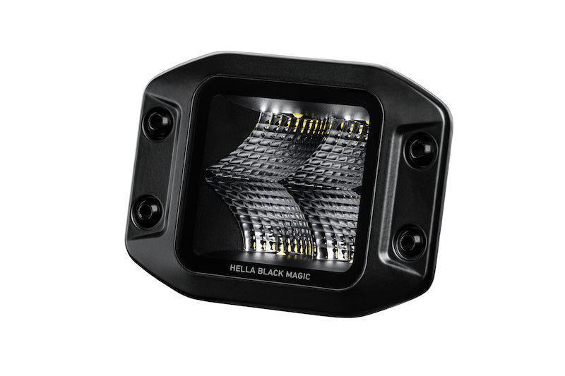 Hella Universal Black Magic 3.2in L.E.D. Cube Kit - Flood Beam (Flush Mount) - awdtuningtx