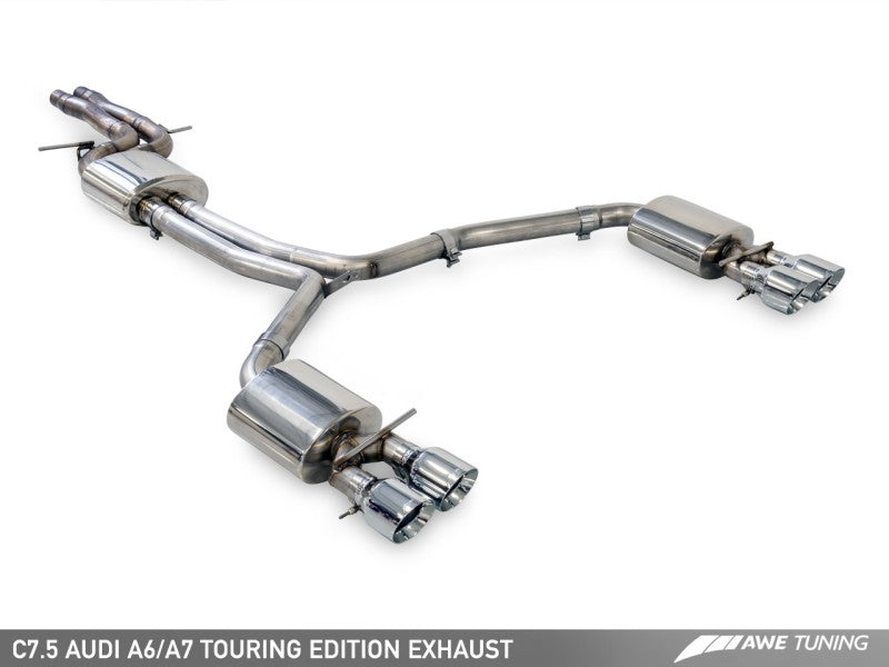 AWE Tuning Audi C7.5 A6 3.0T Touring Edition Exhaust - Quad Outlet Diamond Black Tips - awdtuningtx