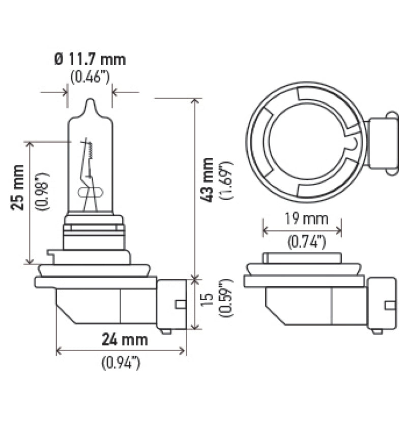 Hella Optilux H9 12V/100W XB Xenon White Bulb (pair) - awdtuningtx