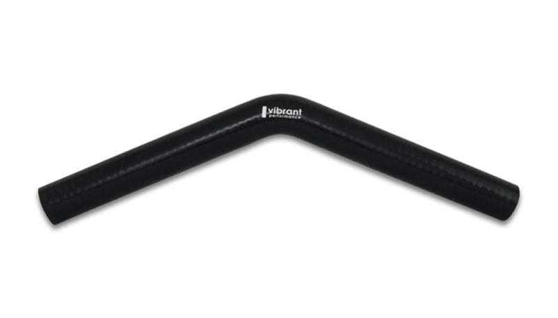 Vibrant 4 Ply Reinforced Silicone Elbow Connector - 1.25in ID x 8in Leg 45 Deg Elbow (BLACK) - awdtuningtx