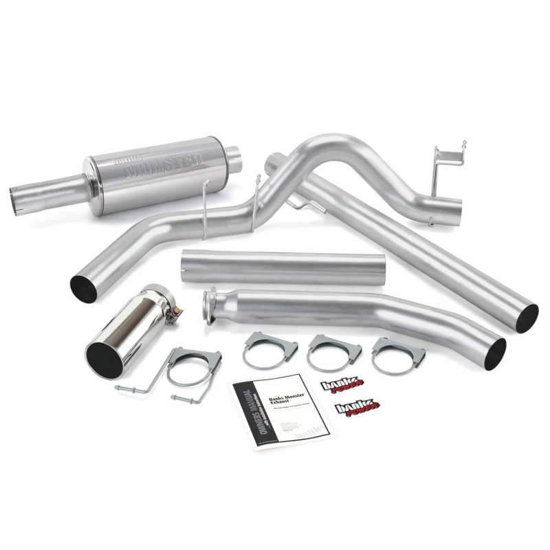 Banks Power 98-02 Dodge 5.9L Ext Cab Monster Exhaust System - SS Single Exhaust w/ Chrome Tip - awdtuningtx