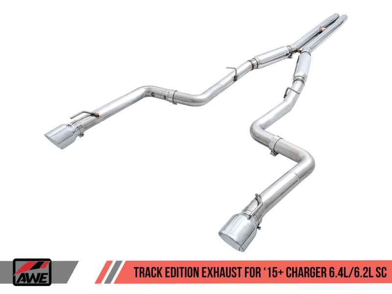 AWE Tuning 2015+ Dodge Charger 6.4L/6.2L Supercharged Track Edition Exhaust - Chrome Silver Tips - awdtuningtx