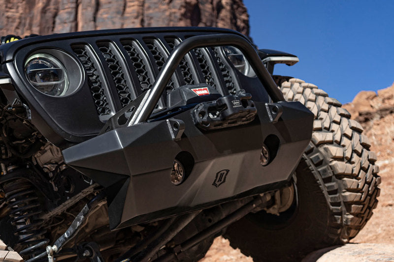 ICON 2018+ Jeep Wrangler JL / 2020+ Jeep Gladiator JT Pro Recessed Impact Front Bumper w/Bar & Tabs - awdtuningtx
