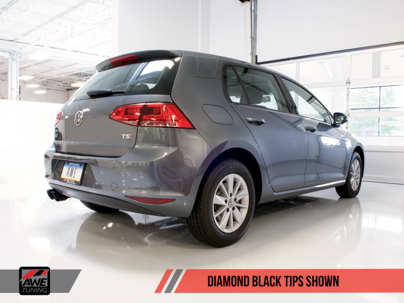 AWE Tuning VW MK7 Golf 1.8T Track Edition Exhaust w/Diamond Black Tips (90mm) - awdtuningtx