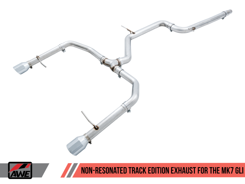 AWE Tuning 18-21 Volkswagen Jetta GLI Mk7 Track Edition Exhaust - Chrome Silver Tips (Fits OEM DP) - awdtuningtx