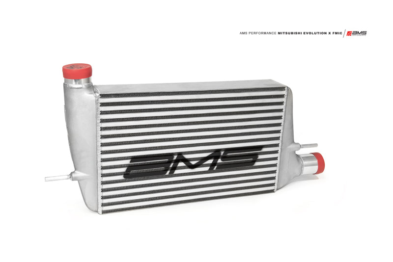 AMS Performance 08-15 Mitsubishi EVO X Front Mount Intercooler w/Modular Cast End Tanks & Logo - awdtuningtx