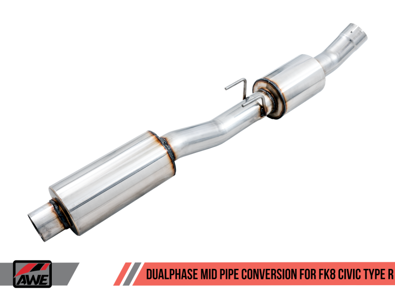 AWE Tuning 2017+ Honda Civic Type R Touring Edition Exhaust w/Front & Mid Pipes - Chrome Silver Tips - awdtuningtx