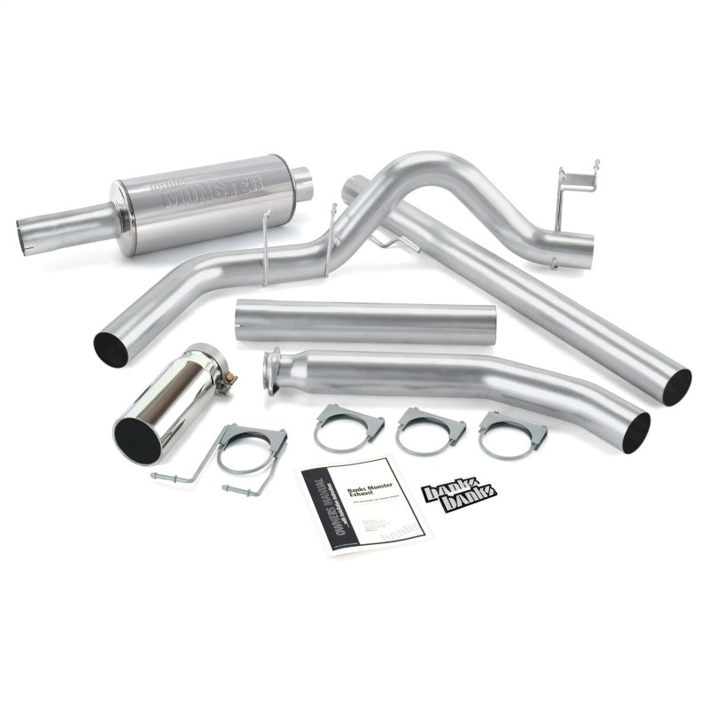 Banks Power 98-02 Dodge 5.9L Ext Cab Monster Exhaust System - SS Single Exhaust w/ Chrome Tip - awdtuningtx
